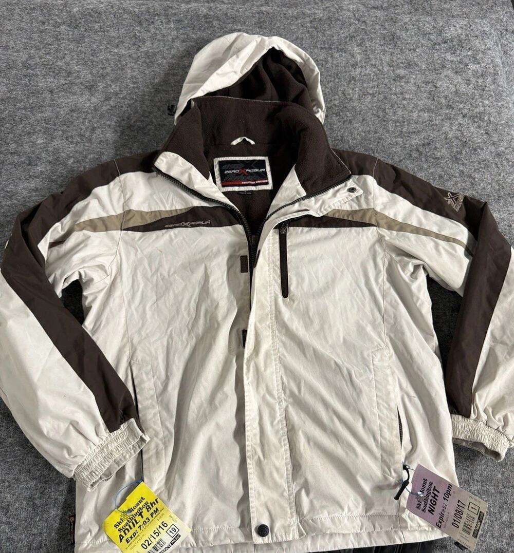 Zero Exposure Ski Jacket Coat Womens Small White Brown Snow Board N139